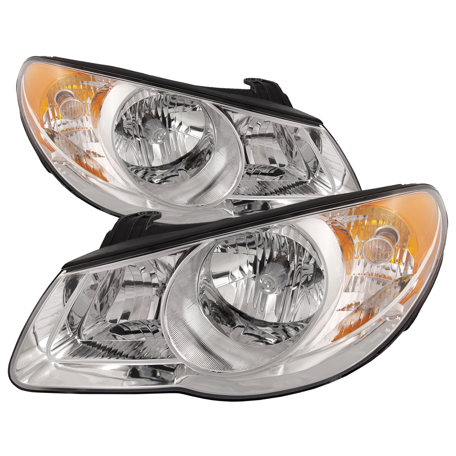 2007-2010 Hyundai Elantra 4-Door Sedan Headlights Set Halogen-Type Driver Left Passenger Right Headlamp Pair Assembly