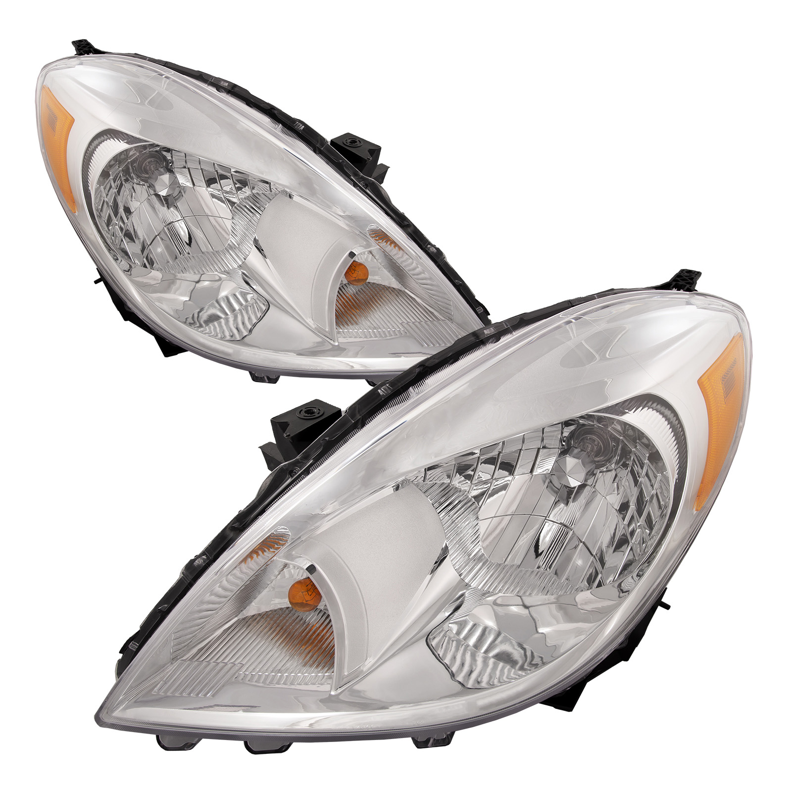 2012-2014 Nissan Versa 4-Door Sedan Halogen Headlights Set Driver Left Passenger Right Pair Assembly