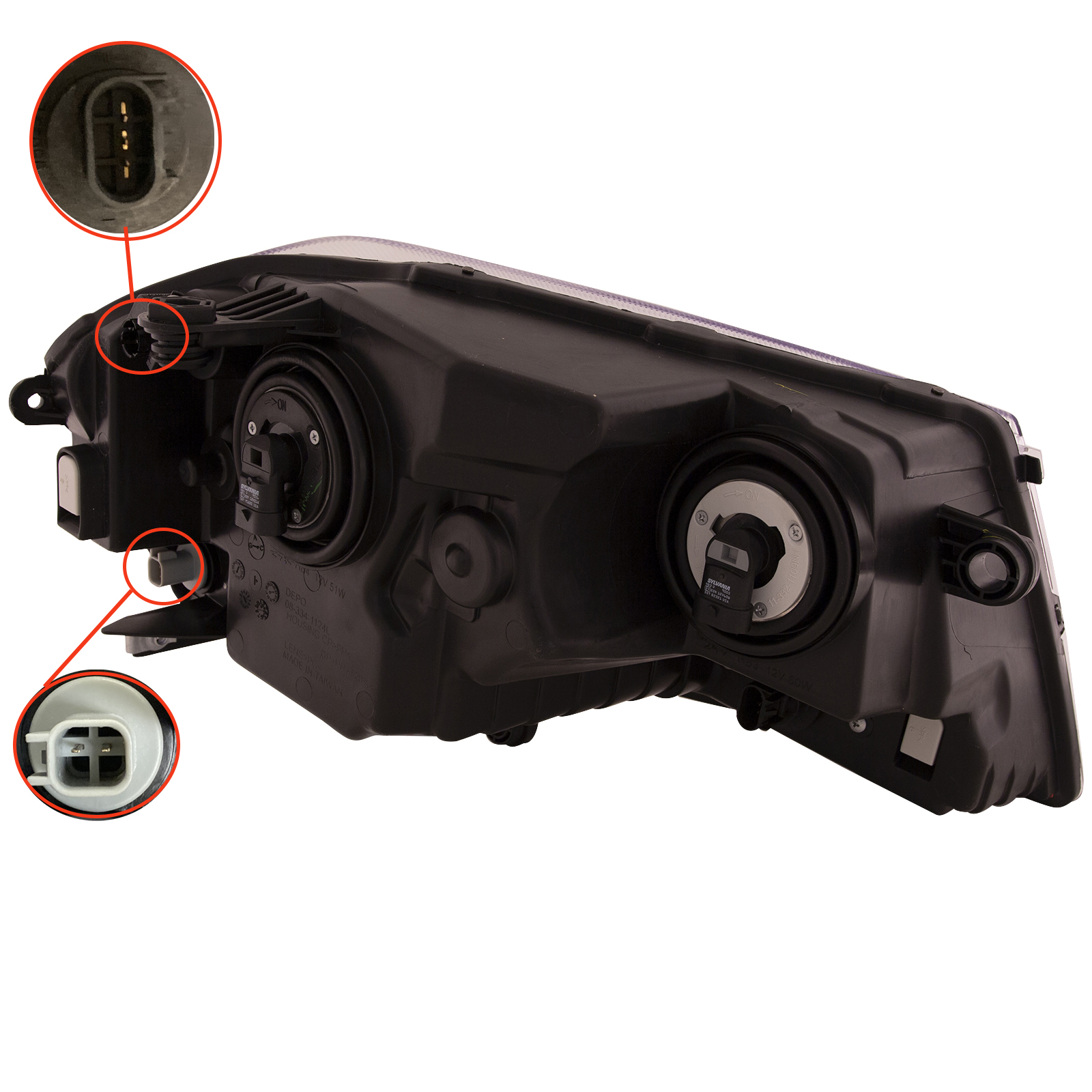 2008-2014 Dodge Avenger Headlight, Left — Assembly, Composite (CAPA)